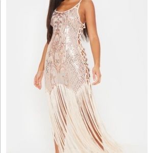 NWT - Beautiful Sequin Dress Champagne Color